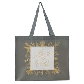 Christian Art Gifts 470702 Tote - Joy to The World - Extra Large - Gray