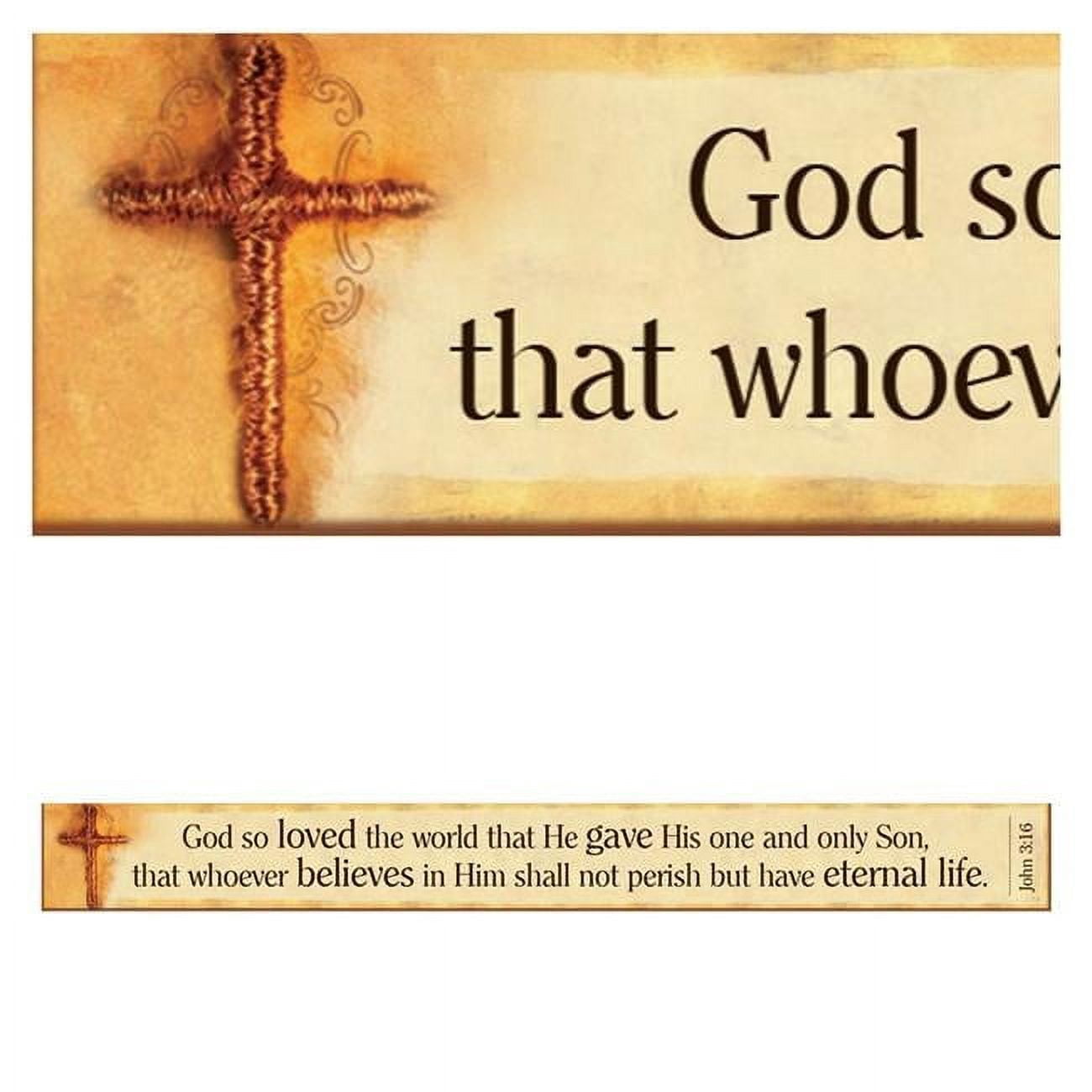 Christian Art Gifts  7.5 x 0.75 in. Magnetic Strip - John 3-16 - Pack of 6