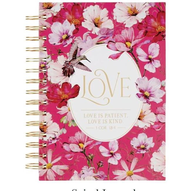 Christian Art Gifts 745749 Journal Spiral Love is Patient 1 Corinthians. 13.4 Notebook