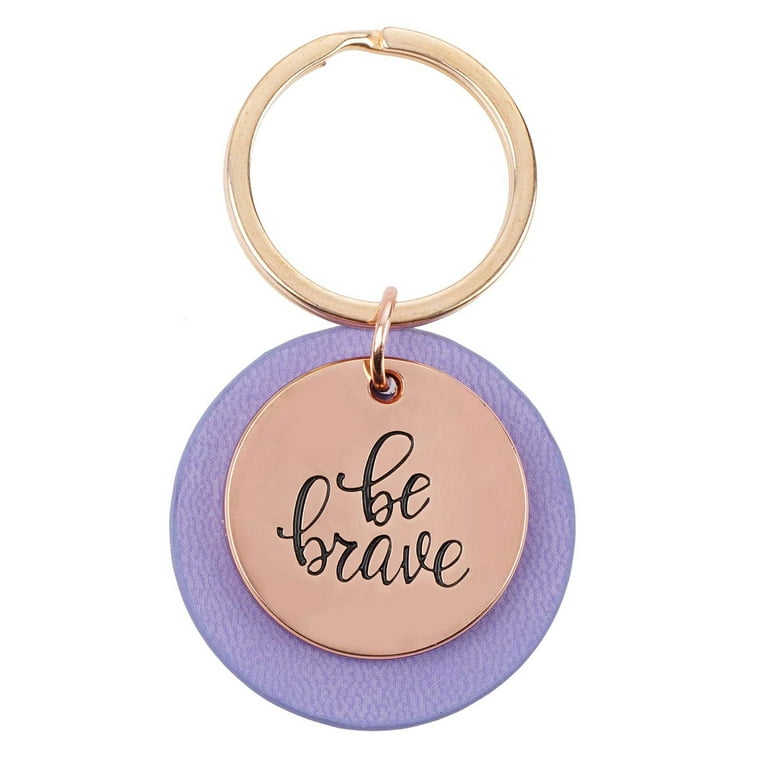 Christian Art Gifts “Be Brave Collection” Inspirational KeyChain, 1  Diameter, Split Ring Keyring