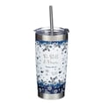 thumbnail image 1 of Christian Art Gifts  Be Still Psalm 46-10 Stainless with Straw Travel Mug, 1 of 1