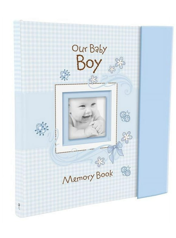 Christian Art Gifts Boy Baby Book of Memories Blue Keepsake Photo Album  Our Baby Boy Memory Book Baby Book with Bible Verses, The First Year