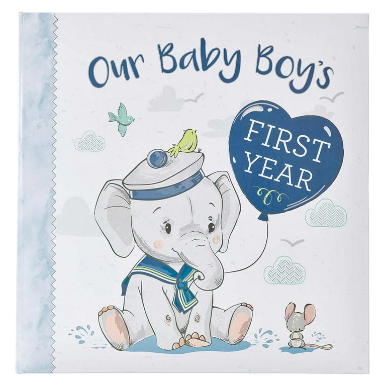 Christian Art Gifts Boy Baby Book of Memories Blue Keepsake Photo