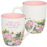 Christian Art Gifts Ceramic Coffee and Tea Mug for Women With God All Things Are Possible - Matthew 1926 Inspirational, Hardcover