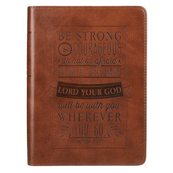 Christian Art Gifts Classic Handy-Sized Journal Be Strong and Courageous Joshua 1:9 Bible Verse Inspirational Scripture , (Hardcover)