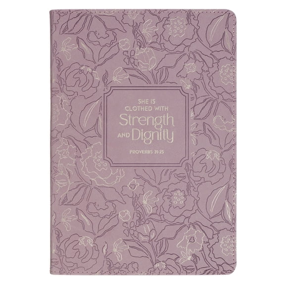 Christian Art Gifts Classic Journal Strength and Dignity Prov. 31:25 Bible Verse, Inspirational Scripture Notebook, Ribb, (Hardcover)