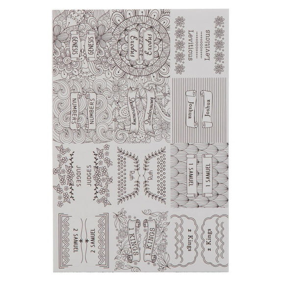 Christian Art Gifts Coloring Bible Indexing Tabs for Women & Girls: Cute Self Adhesive Pre-cut Matte Finish, Extra Stickers to Color, 66 Book Names Old/New Testament, 6 Easy Peel & Stick Index Sheets