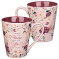 thumbnail image 1 of Christian Art Gifts Comforting Rosy Ceramic Scripture Coffee & Tea Mug for Women: I Know the Plans - Jeremiah 29:11 Inspirational Bible Verse Novelty Hot & Cold Beverage Cup, Pink/Plum Floral, 14 oz., 1 of 6