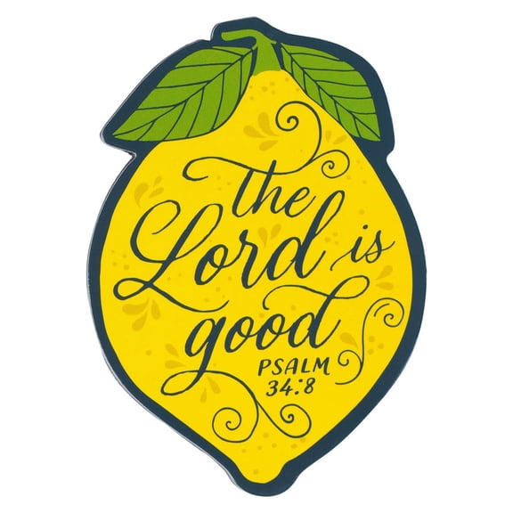Christian Art Gifts Cute Inspirational Women & Girls Bible Verse Lemon Fridge Magnet: Lord is Good