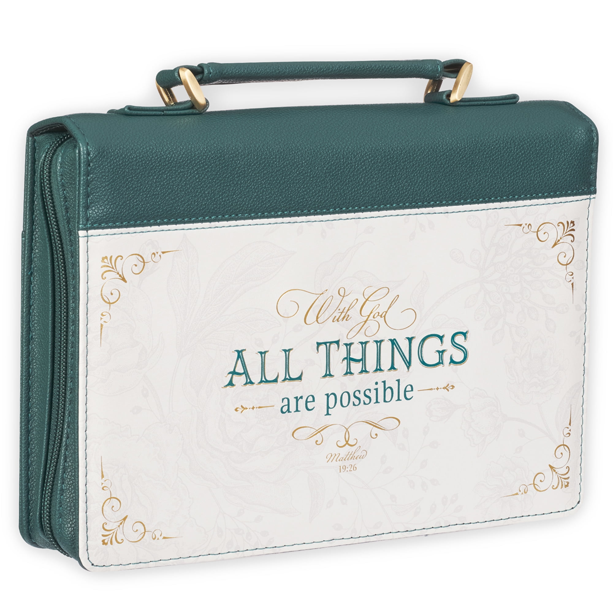 Christian Art Gifts Fashion Teal Bible Cover for Women: All Things are ...