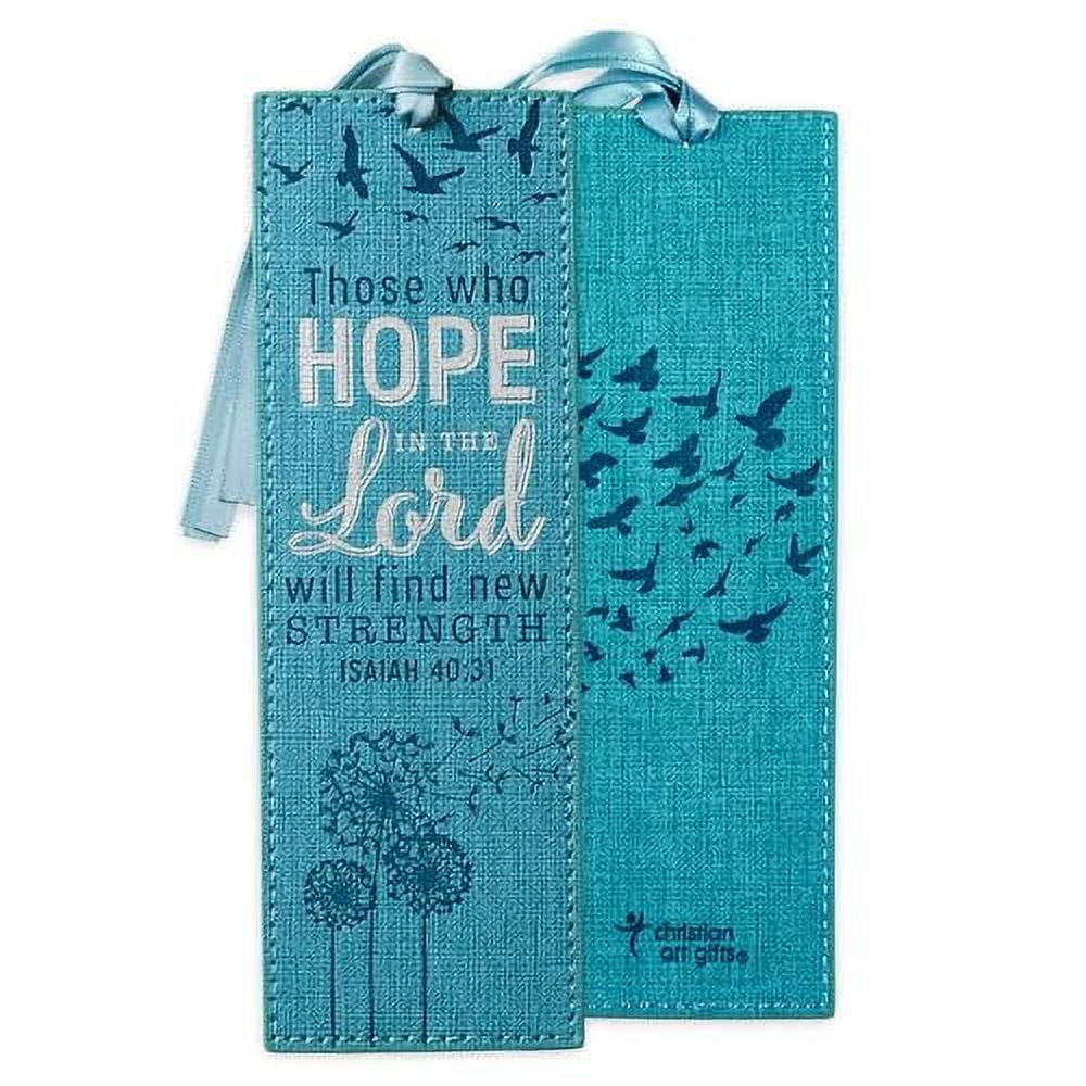 Christian Art Gifts Faux Leather Bookmark Hope in The Lord Isaiah 40:31 ...