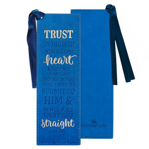 Christian Art Gifts Faux Leather Bookmark Trust in The Lord Proverbs 3