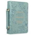 thumbnail image 1 of Christian Art Gifts Faux Leather Fashion Bible Cover: I Know The Plans I Have for You - Jeremiah 29:11 Inspirational Bible Verse, Debossed Floral Teal Design, Large, 1 of 7