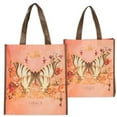thumbnail image 1 of Christian Art Gifts Floral Butterfly Reusable Multicolor Shopping Tote Bag for Women: Grace - Eph. 2:8 - Easy-hold, Durable, Collapsible, Religious Handbag for Groceries, Books, Supplies, Orange/Brown, 1 of 3
