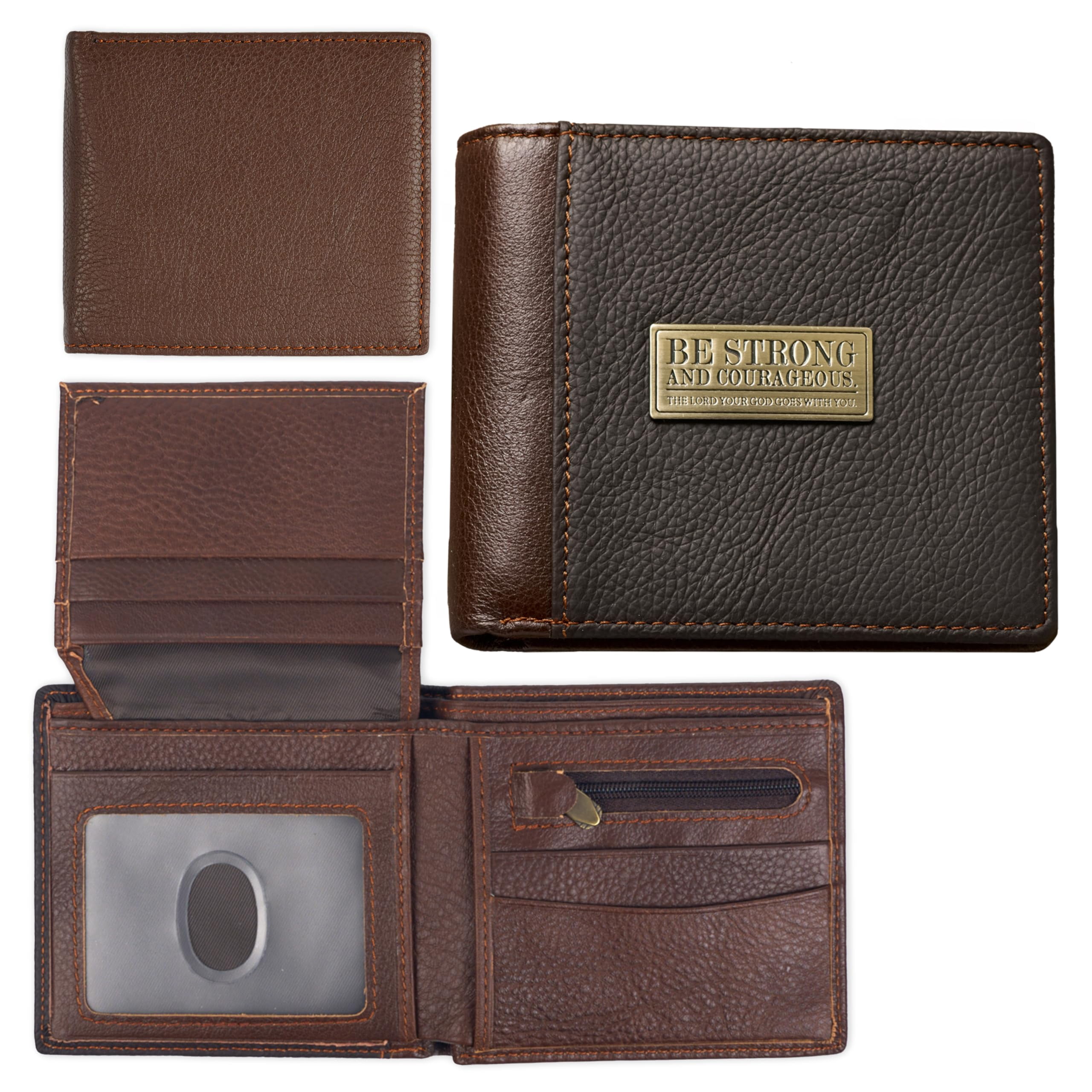Christian Art Gifts Genuine Leather Wallet for Men | and Courageous ...