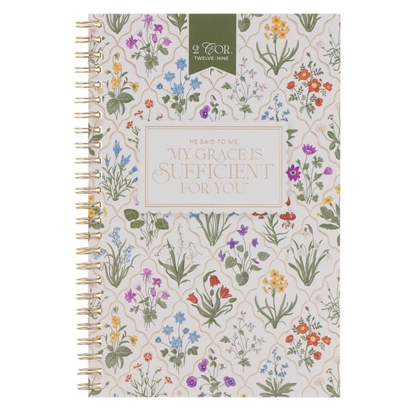 Christian Art Gifts My Grace Is Sufficient Writing Wirebound Notebook - 2 Cor. 12:9 Bible Verse, Flexible Cover Prayer Journal, 128 Ruled Pages W/Scri (Other)