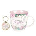 thumbnail image 1 of Christian Art Gifts I Love That You're My Mom 2 Piece Gift Set: 14 oz. White, Pink & Purple Floral Ceramic Coffee & Tea Mug Cup w/Matching Keyring & Gold Accents in Coordinating Gift Box for Mothers, 1 of 3