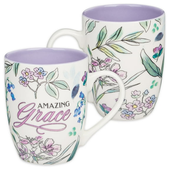 Christian Art Gifts Ceramic Coffee and Tea Mug for Women: Amazing Grace- Inspirational Encouraging Drinkware, Floral, Pu, (Hardcover)