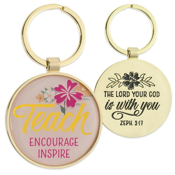 Christian Art Gifts Inspirational Keychain for Teachers: Teach, Encourage, Inspire - Encouraging Bible Verse Accessory f, (Hardcover)