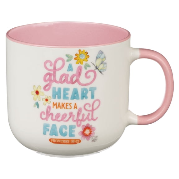 Christian Art Gifts Inspirational Scripture Ceramic Coffee & Tea Mug for Women & Girls: A Glad Heart, Microwave , (Hardcover)