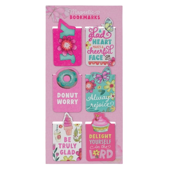Christian Art Gifts Inspirational Scripture Magnetic Bookmark Set for Girls: A Glad Heart Encouraging Bible Verses, Slim, (Hardcover)