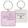 thumbnail image 1 of Christian Art Gifts Inspirational Split Metal Scripture Keychain for Moms: I Love You Mom Encouraging Bible Verse Accessory for Women & Mothers, Keyring for Lanyards, Car Keys, Pink Floral & Silver, 1 of 2