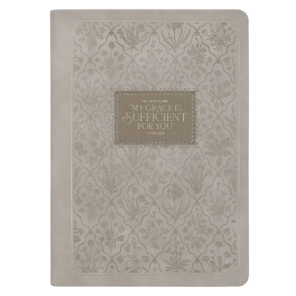 Christian Art Gifts Inspirational Zippered Journal, My Grace Is Sufficient for You Wide Ruled Notebook, 2 Cor. 12:9 Bibl, (Hardcover)