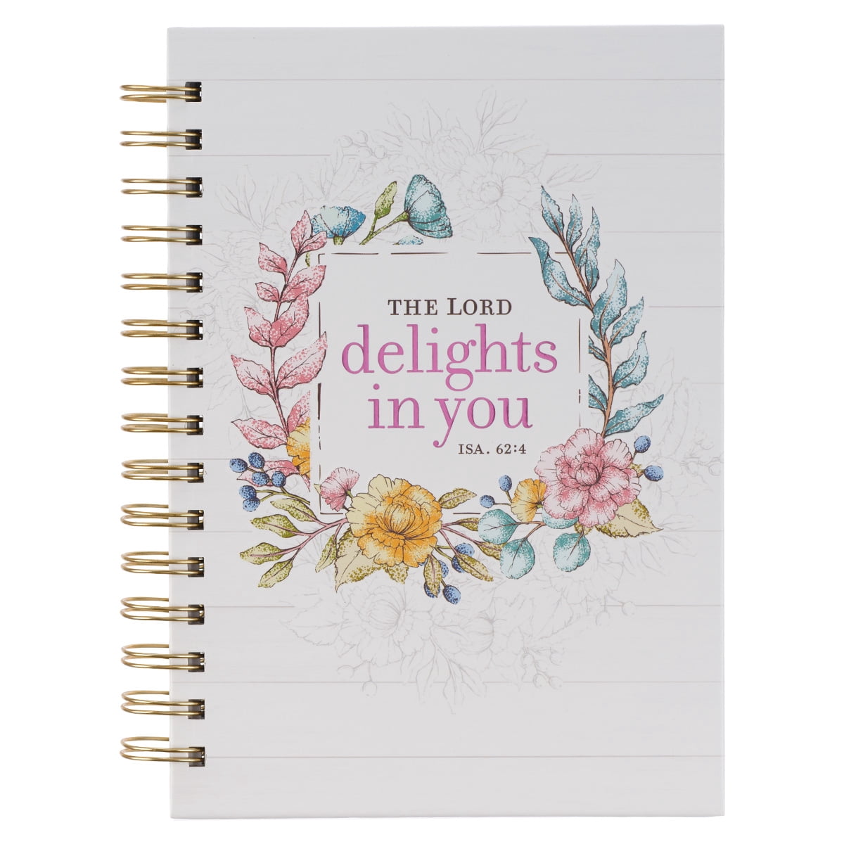 Christian Art Gifts Journal W/Scripture for Women Lord Delights Isaiah 624 Bible Verse Floral
