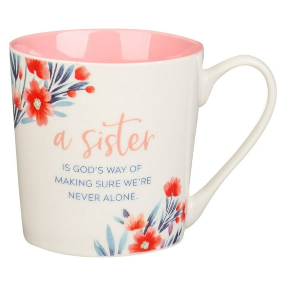 Christian Art Gifts Large Ceramic Encouraging Coffee & Tea Mug for Sisters: Proverbs 31:29 Scripture, Cute Religious Cup for Women, Microwave & Dishwasher Safe Drinkware, Pink/White Floral 14 oz.