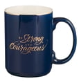 thumbnail image 1 of Christian Art Gifts Large Ceramic Inspirational Coffee & Tea Scripture Mug for Men & Women: Strong & Courageous Encouraging Gold Bible Verse, Sturdy Non-toxic Lead/Cadmium-free Cup, Navy Blue, 14 oz., 1 of 5