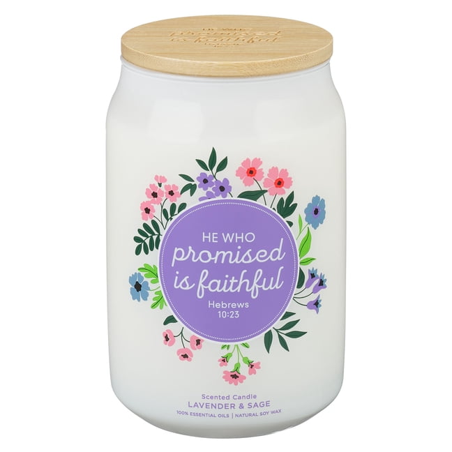 Christian Art Gifts Large Novelty Inspirational Scripture Glass Jar Candle for Women: He Who Promised Is Faithful Encour, (Hardcover)
