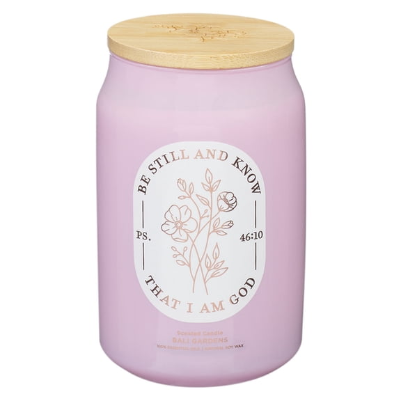 Christian Art Gifts Large Novelty Inspirational Scripture Glass Jar Candle for Women: Be Still & Know Encouraging Bi, (Hardcover)