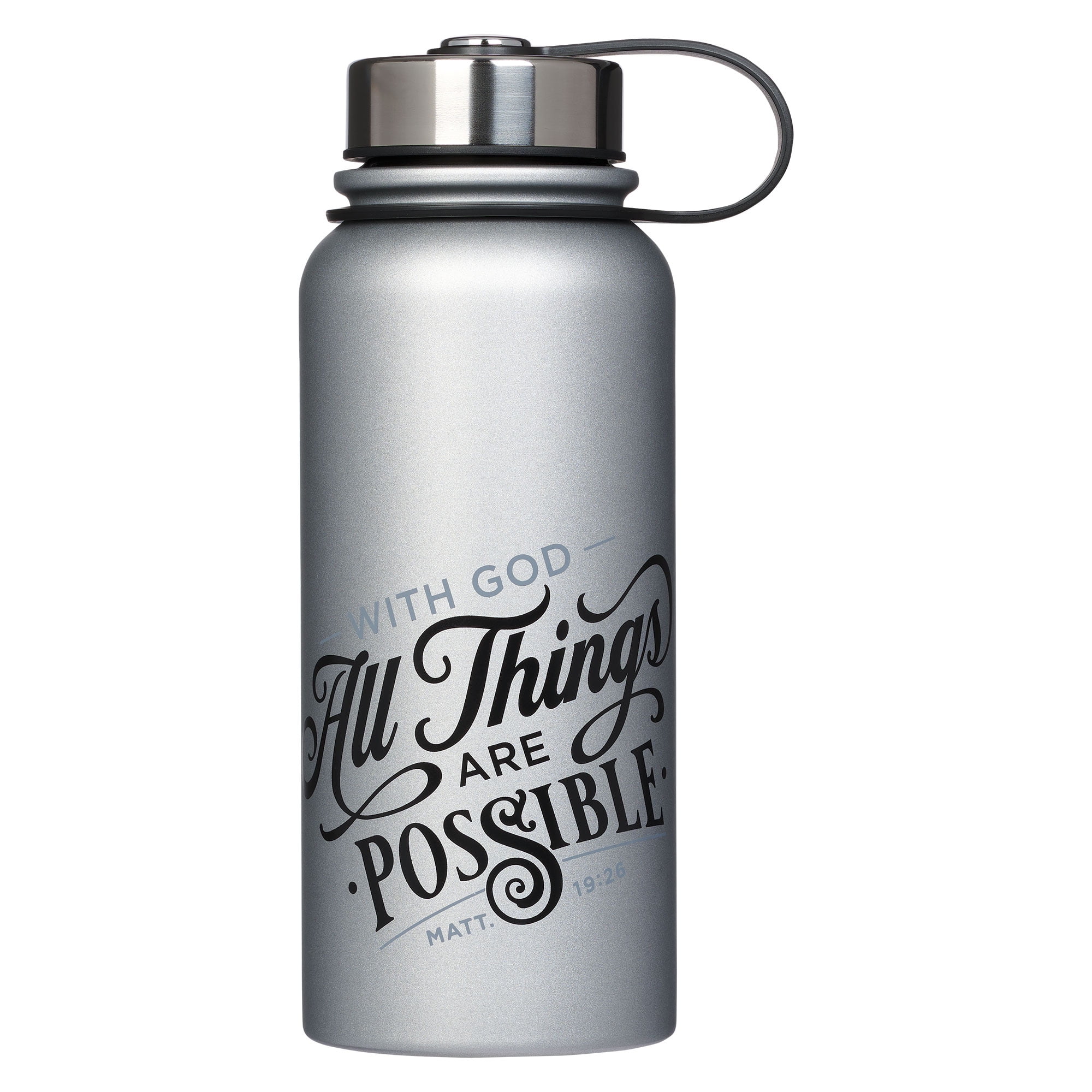 Insulated Motivational Water Bottle - Engraved Stainless Steel Vacuum Flask  - Unique Birthday Gifts For Friend Men Women - Metal Gym Canteen