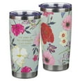 thumbnail image 1 of Christian Art Gifts Large Stainless Steel Scripture Travel Mug Tumbler for Women: Lord is My Strength Inspirational Bible Verse, Double Wall Vacuum Insulated w/Lid, Mint Green Multicolor Floral, 18oz., 1 of 6
