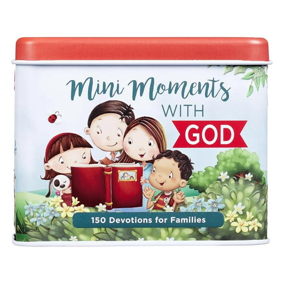 Christian Art Gifts Mini Moments With God 150 Devotions for Families with Prayers and Inspirational Thoughts, Daily Encouragement For Parents and Children, 75 Double Sided Cards