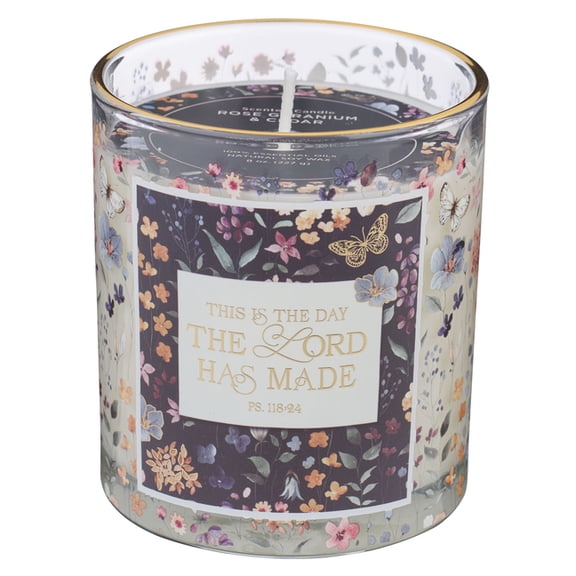 Christian Art Gifts Novelty Inspirational Scripture Glass Jar Candle for Women: The Day the Lord Has Made Encouraging Bi, (Hardcover)