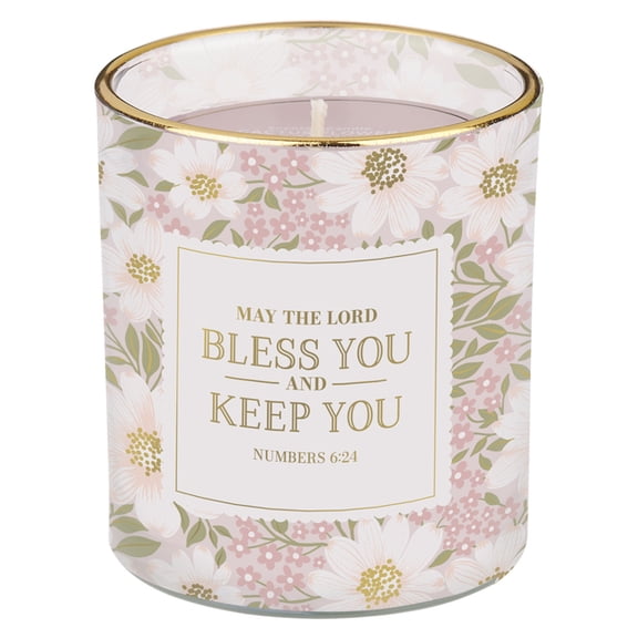 Christian Art Gifts Novelty Inspirational Scripture Glass Jar Candle for Women: Lord Bless You Encouraging Bible Verse, , (Hardcover)