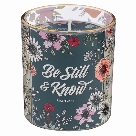 Christian Art Gifts Novelty Inspirational Scripture Glass Jar Candle for Women: Be Still & Know Encouraging Bible Ve, (Hardcover)