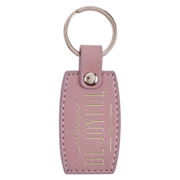 Christian Art Gifts Novelty Inspirational Scripture Vegan Leather Split Metal Keychain for Women: Be Joyful Encouraging , (Hardcover)