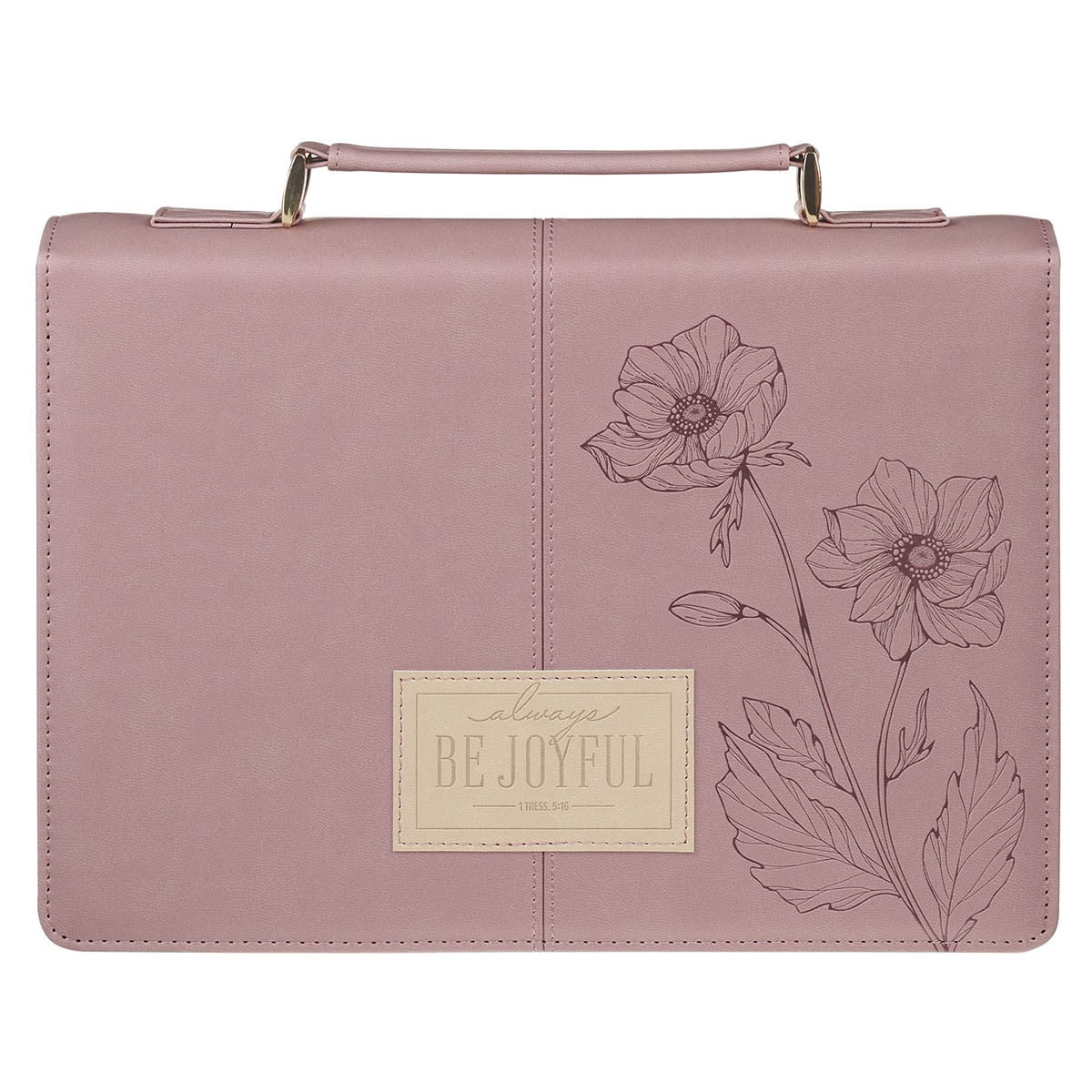 ALWAYS BE JOYFUL DUSTY MAUVE MEDIUM FASHION Bible Cover