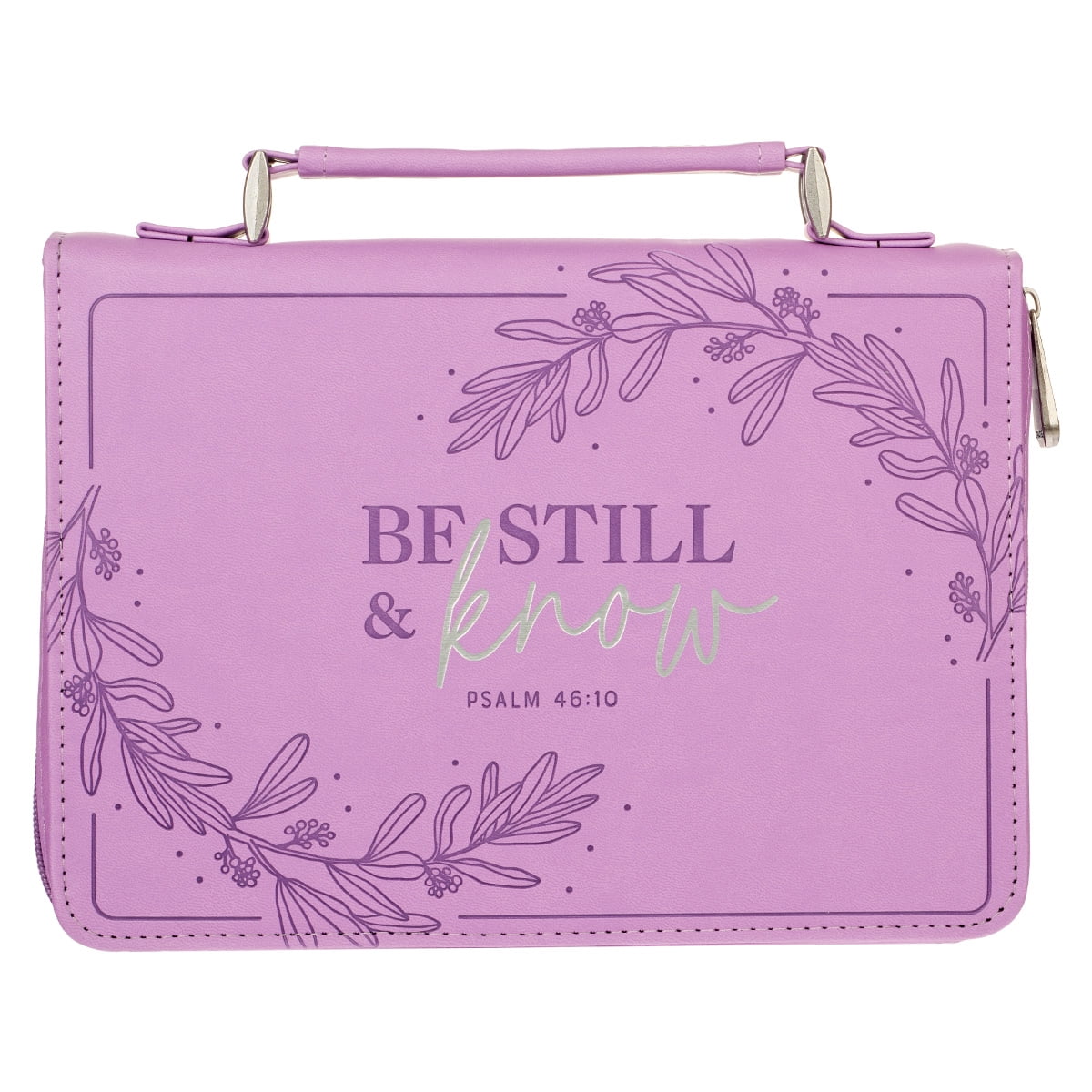 Christian Art Gifts Protective Purple Floral Faux Leather Fashion Bible  Cover Carry Case with Handle for Women: Be Still and Know - Psalm 46:11  Inspirational Bible Verse, Medium - Walmart.com
