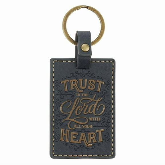 Christian Art Gifts Quality Vegan Leather Split Metal Inspirational Scripture Keychain for Men & Women: Trust in the, (Hardcover)