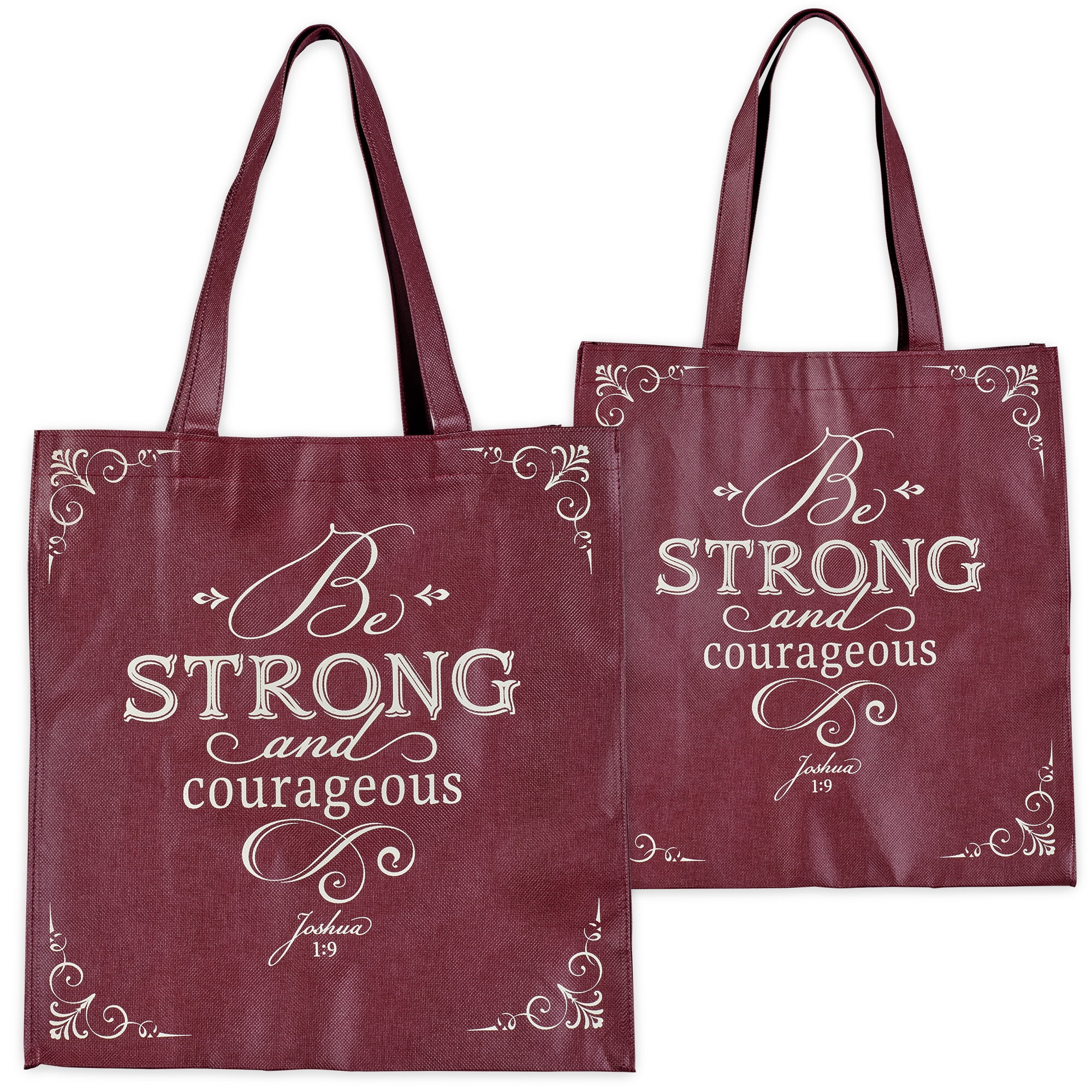 Christian Art Gifts Reusable Fashion Shopping Tote Bag for Women Be Strong and Courageous Joshua 1 9 Inspirational Bible Verse Durable Handbag for