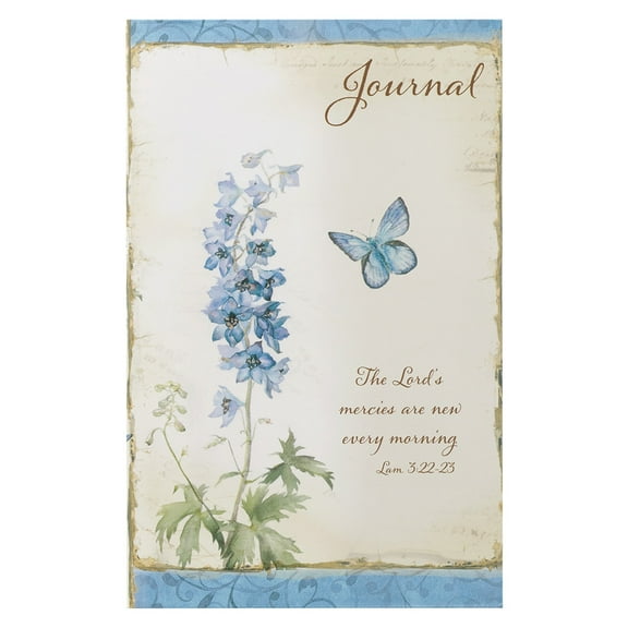 Christian Art Gifts Scripture Journal The Lord's Mercies Are New Every Morning Lamentations 3:22-23 Bible Verse Blue Floral Inspirational Notebook,128 Ruled Pages Flexcover 5.5 x 8.5
