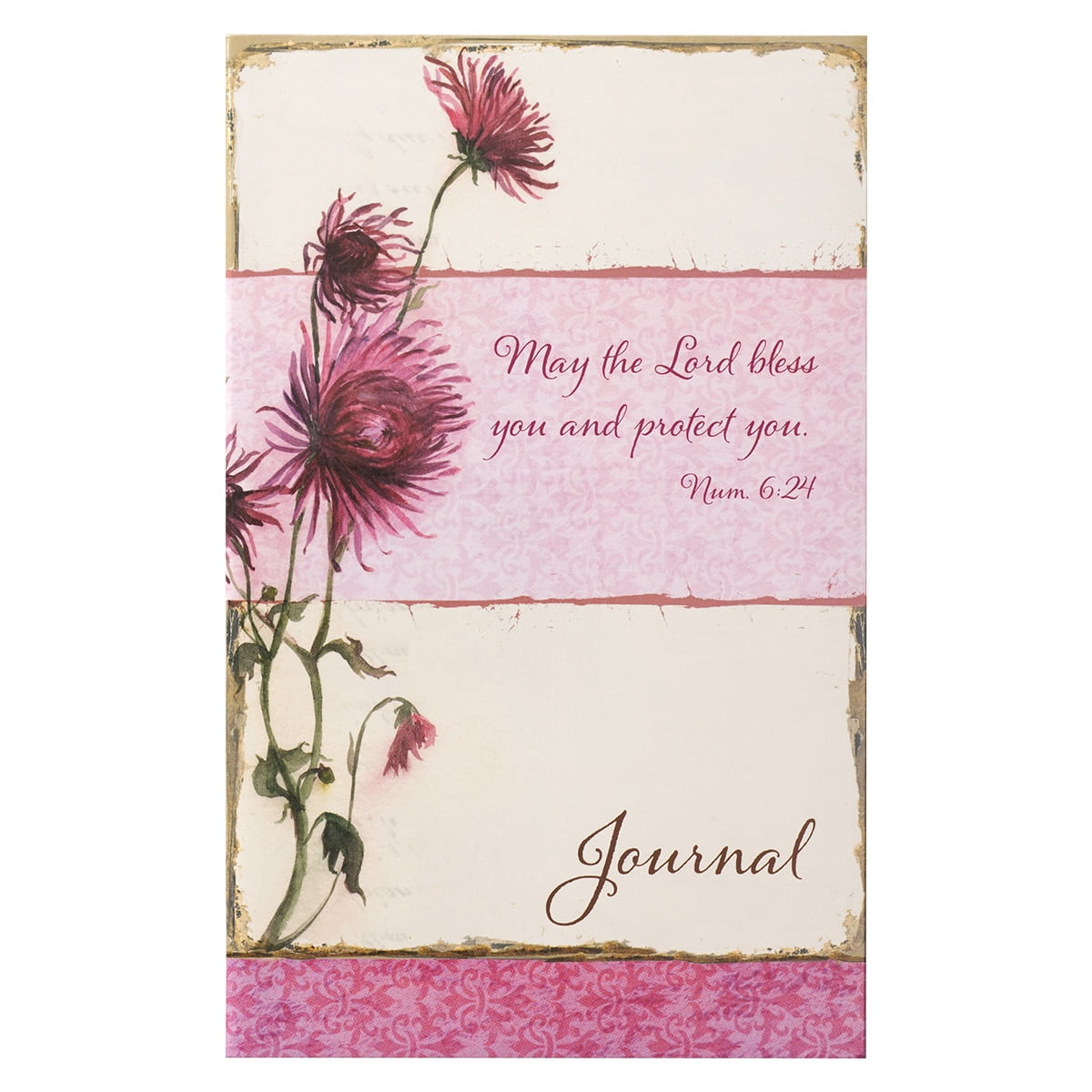Christian Art Gifts Scripture Journal May The Lord Bless You Numbers 6:24 Bible Verse Pink Floral Inspirational Notebook,128 Ruled Pages Flexcover 5.5 x 8.5
