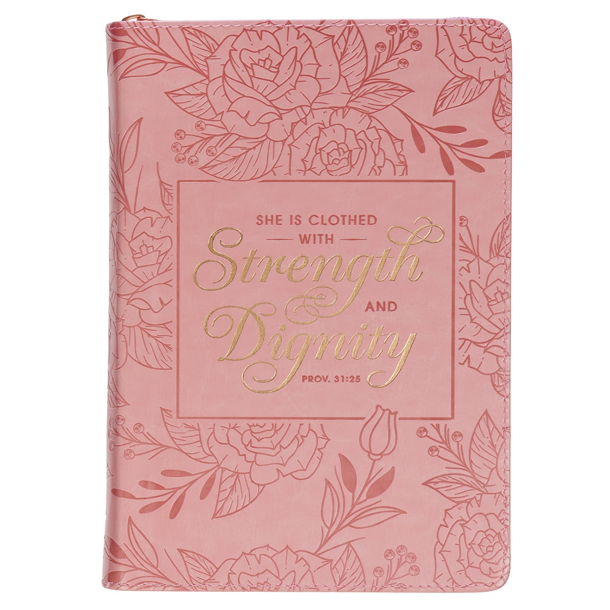Christian Art Gifts Scripture Journal Pink Strength & Dignity Proverbs ...