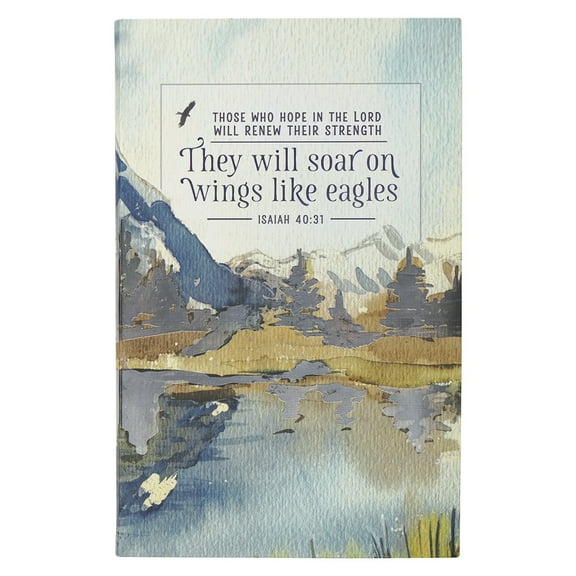 Christian Art Gifts Scripture Journal Soar on Wings Like Eagles Isaiah 40:30 Bible Verse Scenic Inspirational Notebook,128 Ruled Pages Flexcover 5.5 x 8.5