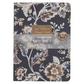 Christian Art Gifts Slim Notebook Set w/Inspirational Scripture for Women All Things Phil 4:13 Assorted Bible Verse, Durable Cardstock, Set/3 Large