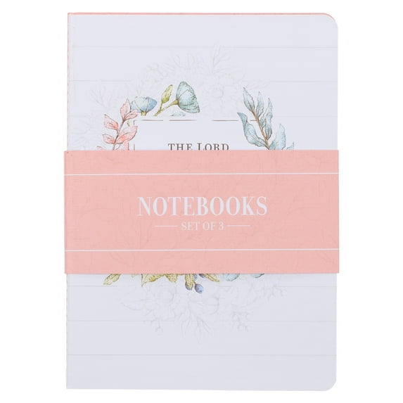 Christian Art Gifts Slim Scripture Notebooks for Women, The Lord Delights in You/Rejoice in the Lord - Isaiah/Philippians Inspirational Bible Verse Variety, Multicolor Floral Set/3 Large
