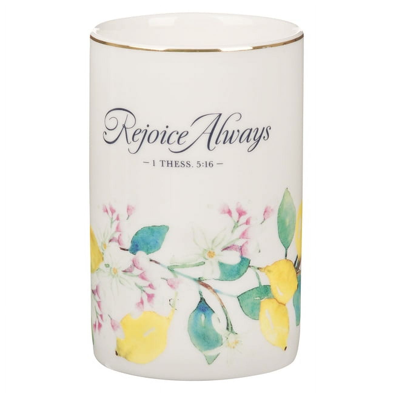 Christian Art Gifts Ceramic Table Vase for Flowers & Plants: Rejoice Always Inspirational Bible Verse for Home &, (Hardcover)